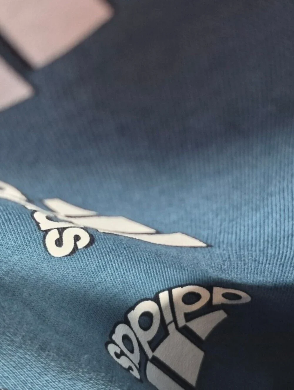 Adidas XL Orbit Indigo All Over Logo Fleece Hoodie